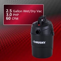 Husky 2.5 Gallon 3.0 Peak HP Wet Dry Vac Shop Vacuum With Locking Hose, Wet Filter, Dry Filter, Crevice And Gulper Nozzles 16 Husky 2.5 Gallon 3.0 Peak HP Wet Dry Vac Shop Vacuum With Locking Hose, Wet Filter, Dry Filter, Crevice And Gulper Nozzles -Husky Shop husky wet dry vacuums at18105p 2 a0 1000
