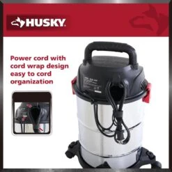 Husky 6 Gallon 4.0 Peak HP Stainless Steel Wet Dry Vac Shop Vacuum With Locking Hose, Wands, Filters, Dust Bag And Attachments -Husky Shop husky wet dry vacuums at18304 6b 4f 1000