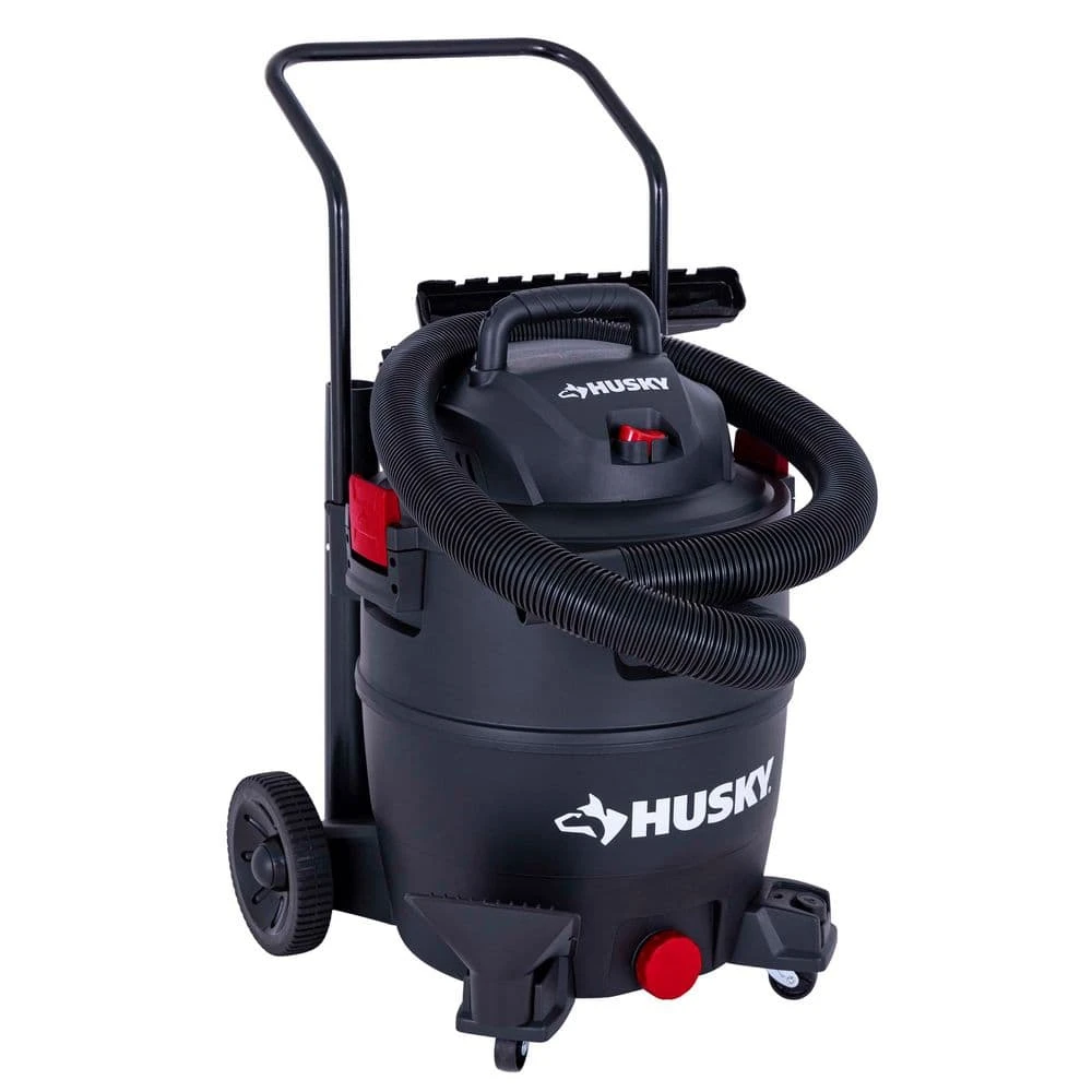 Husky 16 Gallon 6.5 Peak HP Wet Dry Vac Shop Vacuum Cart With Locking Hose, Wands, Filters, Dust Bag And Accessory Attachments 1 Husky 16 Gallon 6.5 Peak HP Wet Dry Vac Shop Vacuum Cart With Locking Hose, Wands, Filters, Dust Bag And Accessory Attachments