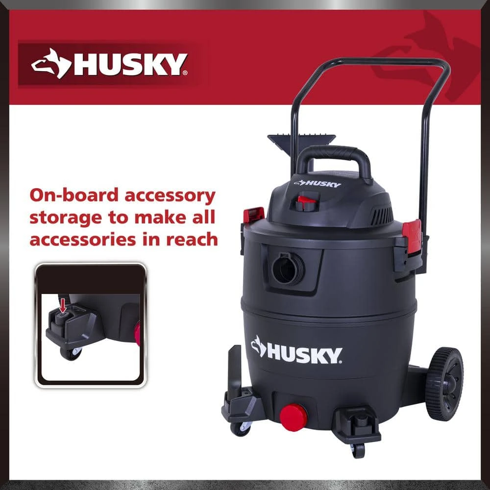 Husky 16 Gallon 6.5 Peak HP Wet Dry Vac Shop Vacuum Cart With Locking Hose, Wands, Filters, Dust Bag And Accessory Attachments 7 Husky 16 Gallon 6.5 Peak HP Wet Dry Vac Shop Vacuum Cart With Locking Hose, Wands, Filters, Dust Bag And Accessory Attachments - Image 7