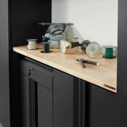 Husky 48 In. W X 18 In. S Solid Wood Surface For Regular Duty Garage Storage System -Husky Shop husky workbench tops g4800as us e1 1000
