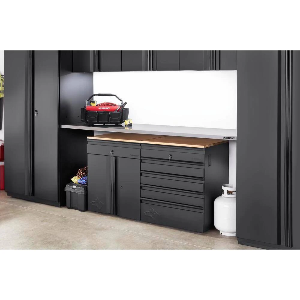 Husky 84 In. W X 23 In. D Stainless Steel Work Surface For Heavy Duty Welded Steel Garage Storage System 6 Husky 84 In. W X 23 In. D Stainless Steel Work Surface For Heavy Duty Welded Steel Garage Storage System - Image 6