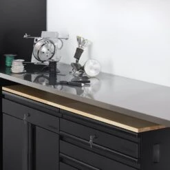 Husky 56 In. W X 23 In. D Stainless Steel Work Surface For Heavy Duty Welded Steel Garage Storage System -Husky Shop husky workbench tops htc1000012 31 1000