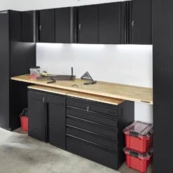 Husky 96 In. W X 23 In. D Wood Work Surface For Extra Wide Heavy Duty Steel Storage System -Husky Shop husky workbench tops htc1000015 31 1000