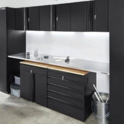 Husky 96 In. W X 23 In. D Steel Work Surface For Extra Wide Heavy Duty Welded Steel Garage Storage System -Husky Shop husky workbench tops htc1000016 d4 1000