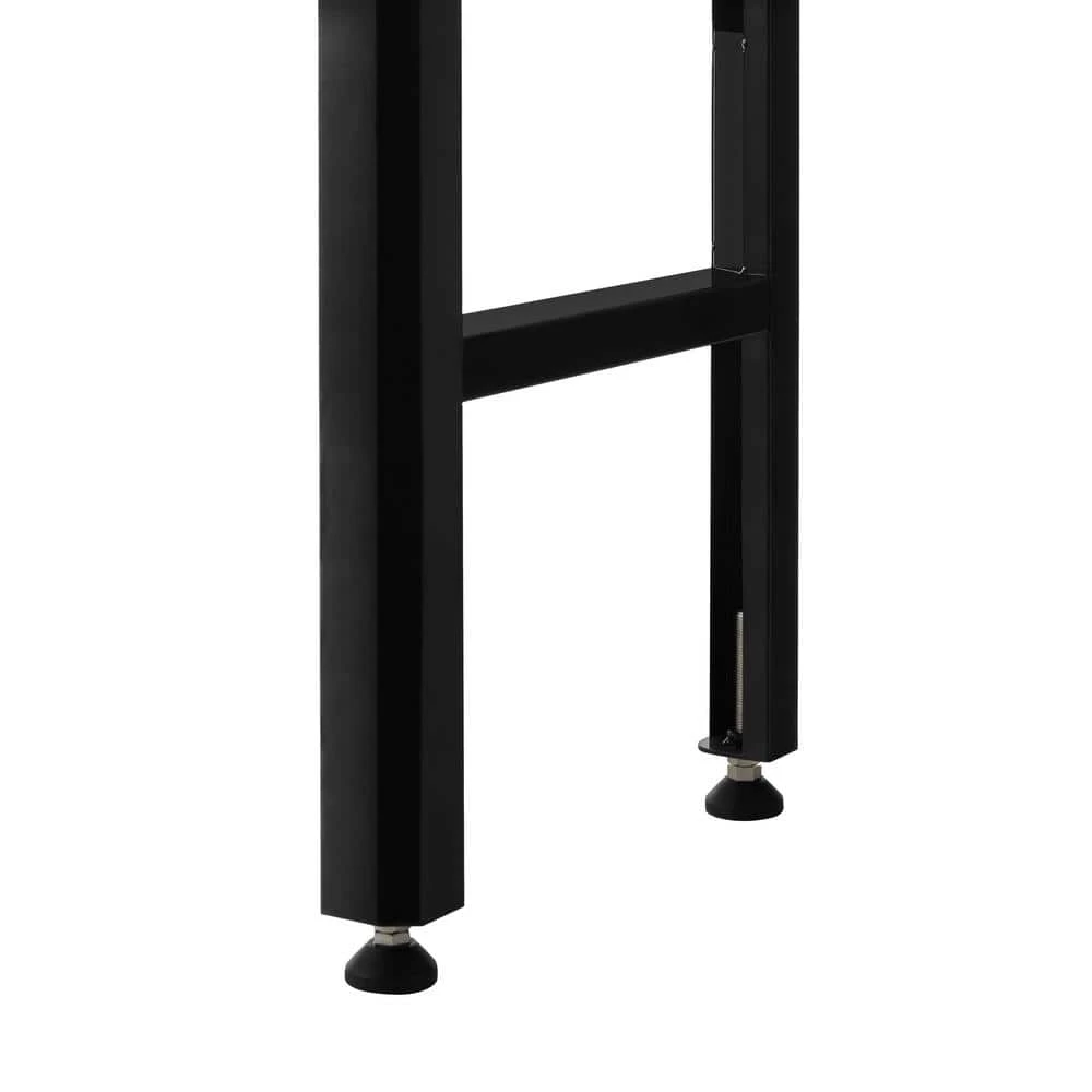 Husky Ready-To-Assemble 48 In. W X 20 In. D Solid Wood Top Workbench In Black 3 Husky Ready-To-Assemble 48 In. W X 20 In. D Solid Wood Top Workbench In Black - Image 3