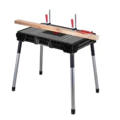 Husky 35 In. W X 22 In. D Portable Jobsite Workbench With Heavy Duty Metal Legs -Husky Shop husky workbenches 224317 31 1000