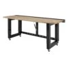 Husky Ready-To-Assemble 6 Ft. Folding Adjustable Height Solid Wood Top Workbench In Black -Husky Shop husky workbenches g7200fw us 64 1000