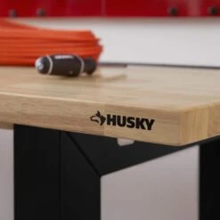 Husky Ready-To-Assemble 6 Ft. Folding Adjustable Height Solid Wood Top Workbench In Black 12 Husky Ready-To-Assemble 6 Ft. Folding Adjustable Height Solid Wood Top Workbench In Black -Husky Shop husky workbenches g7200fw us 66 1000
