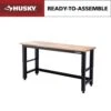 Husky 72 In. W X 24 In. D Adjustable Height Black Workbench For Ready To Assemble Steel Garage Storage System -Husky Shop husky workbenches g7200s us 64 1000