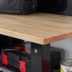 Husky Ready-to-Assemble 80 In. W X 19.5 In. D Steel Garage Workstation In Black -Husky Shop husky workbenches g79009s1 us 77 1000