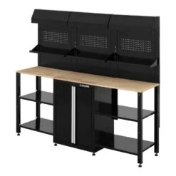 Husky Ready-to-Assemble 80 In. W X 19.5 In. D Steel Garage Workstation In Black -Husky Shop husky workbenches g79009s1 us d4 1000