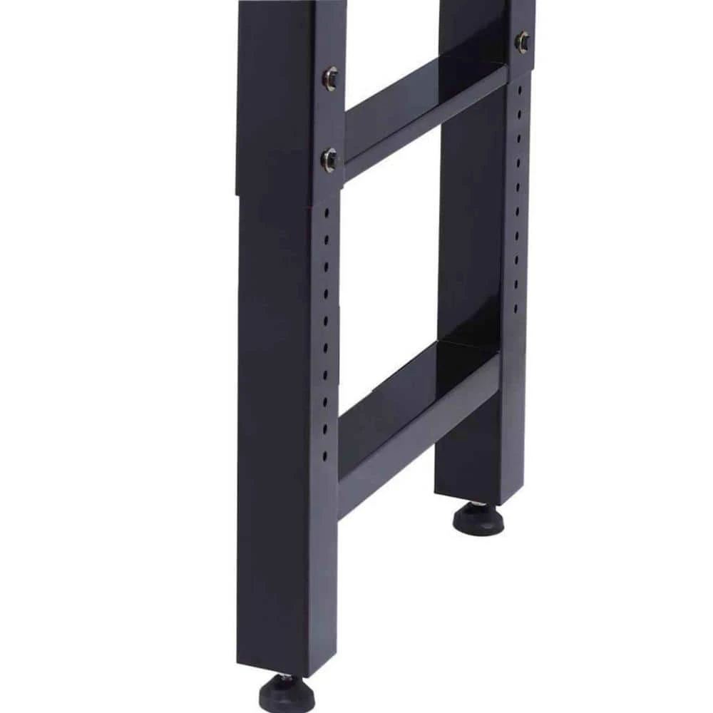 Husky 96 In. W X 24 In. D Adjustable Height Black Workbench, Solid Wood Top For Ready To Assemble Steel Garage Storage System 6 Husky 96 In. W X 24 In. D Adjustable Height Black Workbench, Solid Wood Top For Ready To Assemble Steel Garage Storage System - Image 6