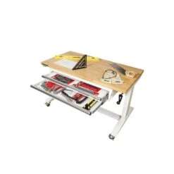Husky 46 In. W X 24 In. D 2-Drawer Adjustable Height White Worktable With Solid Wood Top 20 Husky 46 In. W X 24 In. D 2-Drawer Adjustable Height White Worktable With Solid Wood Top -Husky Shop husky workbenches holt4602bj2 66 1000