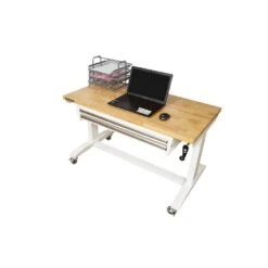 Husky 46 In. W X 24 In. D 2-Drawer Adjustable Height White Worktable With Solid Wood Top 21 Husky 46 In. W X 24 In. D 2-Drawer Adjustable Height White Worktable With Solid Wood Top -Husky Shop husky workbenches holt4602bj2 77 1000