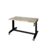 Husky 46 In. W X 24 In. DAdjustable Height Black Workbench Table With Solid Wood Top -Husky Shop husky workbenches holt46xdb12 64 1000