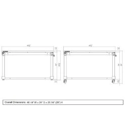 Husky 46 In. W X 24 In. DAdjustable Height Black Workbench Table With Solid Wood Top -Husky Shop husky workbenches holt46xdb12 d4 1000