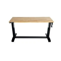 Husky 46 In. Wide X 18 In. Deep Adjustable Height Work Table With Wood Top, Gloss Black -Husky Shop husky workbenches holt46xdb13 1f 1000