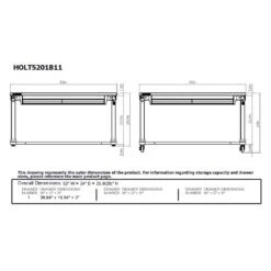 Husky 52 In. W X 24 In. D 1-Drawer Adjustable Height Gloss Black Workbench With Dark Stained Wood Top -Husky Shop husky workbenches holt5201b11 d4 1000