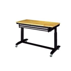 Husky 52 In. W X 24 In. D 2-Drawer Adjustable Height Blaxk Work Table With Solid Wood Top 23 Husky 52 In. W X 24 In. D 2-Drawer Adjustable Height Blaxk Work Table With Solid Wood Top -Husky Shop husky workbenches holt5202b12 1f 1000