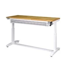 Husky Tool Storage 62 In. W White Adjustable Height Work Table With 2-Drawers -Husky Shop husky workbenches holt6202bj2 77 1000