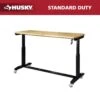 Husky 62 In. W X 24 In. D Adjustable Height Black Workbench Table With Solid Wood Top 28 Husky 62 In. W X 24 In. D Adjustable Height Black Workbench Table With Solid Wood Top -Husky Shop husky workbenches holt62xdb12 64 1000