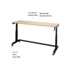 Husky 72 In. W X 24 In. D Adjustable Height Black Worktable With Solid Wood Top 19 Husky 72 In. W X 24 In. D Adjustable Height Black Worktable With Solid Wood Top -Husky Shop husky workbenches holt72xdb11 1d 1000