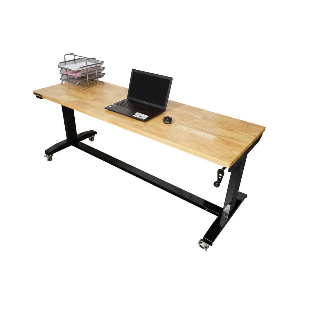 Husky 72 In. W X 24 In. D Adjustable Height Black Worktable With Solid Wood Top 10 Husky 72 In. W X 24 In. D Adjustable Height Black Worktable With Solid Wood Top - Image 10