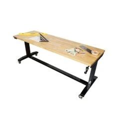 Husky 72 In. W X 24 In. D Adjustable Height Black Worktable With Solid Wood Top 23 Husky 72 In. W X 24 In. D Adjustable Height Black Worktable With Solid Wood Top -Husky Shop husky workbenches holt72xdb11 4f 1000