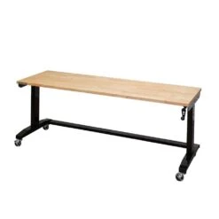 Husky 72 In. W X 24 In. D Adjustable Height Black Worktable With Solid Wood Top 27 Husky 72 In. W X 24 In. D Adjustable Height Black Worktable With Solid Wood Top -Husky Shop husky workbenches holt72xdb11 76 1000
