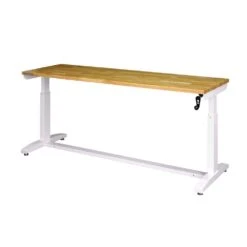 Husky 72 In. W X 24 In. D Adjustable Height White Workbench With Solid Wood Top -Husky Shop husky workbenches holt72xdbj2 44 1000
