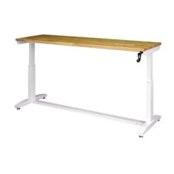 Husky 72 In. W X 24 In. D Adjustable Height White Workbench With Solid Wood Top -Husky Shop husky workbenches holt72xdbj2 c3 1000