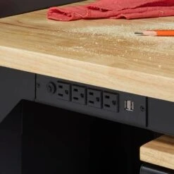 Husky 96 In. W X 23 In. D Adjustable Height Extra Wide Heavy Duty Black Workbench With Solid Wood Top 14 Husky 96 In. W X 23 In. D Adjustable Height Extra Wide Heavy Duty Black Workbench With Solid Wood Top -Husky Shop husky workbenches htc1000014 1d 1000