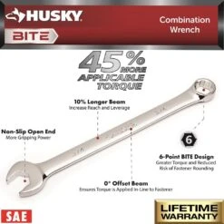 Husky BITE SAE Combination Wrench Set (10-Piece) -Husky Shop husky wrench sets hbcw10xls 66 1000