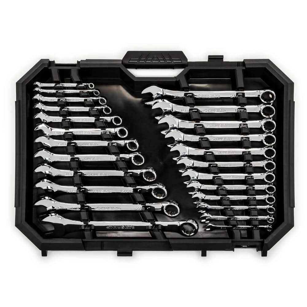 Husky SAE/MM Combination Wrench Set (24-Piece) 6 Husky SAE/MM Combination Wrench Set (24-Piece) - Image 6