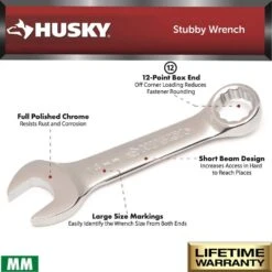 Husky SAE/MM Stubby Combination Wrench Set (14-Piece) -Husky Shop husky wrench sets hstw14pc 05cb 40 1000