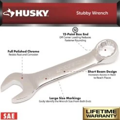 Husky SAE/MM Stubby Combination Wrench Set (14-Piece) -Husky Shop husky wrench sets hstw14pc 05cb a0 1000