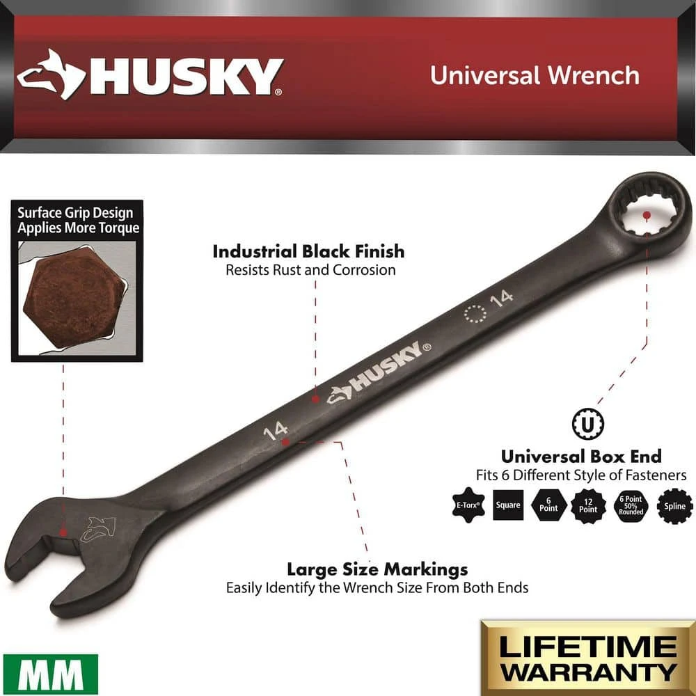 Husky Universal Metric Combination Wrench (10-Piece) 3 Husky Universal Metric Combination Wrench (10-Piece) - Image 3
