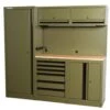 Husky 80.2 In. W X 75 In. H X 19.2 In. D Steel 8-Piece Garage Storage System In Matte Army Green With Solid Wood Worktop 28 Husky 80.2 In. W X 75 In. H X 19.2 In. D Steel 8-Piece Garage Storage System In Matte Army Green With Solid Wood Worktop -Husky Shop matte army green husky garage storage systems hgrgsuitearmy 64 1000