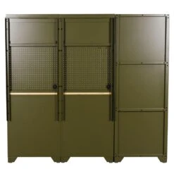 Husky 80.2 In. W X 75 In. H X 19.2 In. D Steel 8-Piece Garage Storage System In Matte Army Green With Solid Wood Worktop 18 Husky 80.2 In. W X 75 In. H X 19.2 In. D Steel 8-Piece Garage Storage System In Matte Army Green With Solid Wood Worktop -Husky Shop matte army green husky garage storage systems hgrgsuitearmy 66 1000