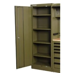 Husky 80.2 In. W X 75 In. H X 19.2 In. D Steel 8-Piece Garage Storage System In Matte Army Green With Solid Wood Worktop 24 Husky 80.2 In. W X 75 In. H X 19.2 In. D Steel 8-Piece Garage Storage System In Matte Army Green With Solid Wood Worktop -Husky Shop matte army green husky garage storage systems hgrgsuitearmy fa 1000