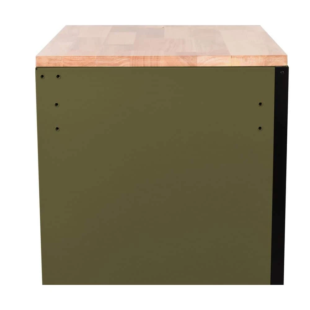 Husky Heavy Duty 61 In. W X 23 In. D 15-Drawer Matte Army Green Mobile Workbench Cabinet With Solid Wood Top 10 Husky Heavy Duty 61 In. W X 23 In. D 15-Drawer Matte Army Green Mobile Workbench Cabinet With Solid Wood Top - Image 10