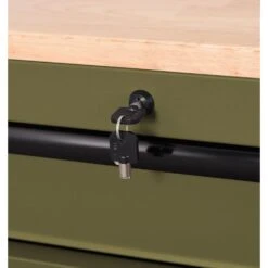 Husky Heavy Duty 61 In. W X 23 In. D 15-Drawer Matte Army Green Mobile Workbench Cabinet With Solid Wood Top 19 Husky Heavy Duty 61 In. W X 23 In. D 15-Drawer Matte Army Green Mobile Workbench Cabinet With Solid Wood Top -Husky Shop matte army green husky mobile workbenches h61mwc15hdarmy tl 4f 1000