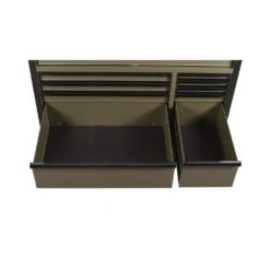 Husky Limited Edition 52 In. X 24.5 In. D 10-Drawer Army Green Mobile Workbench With Solid Wood Top -Husky Shop matte army green husky tool cabinets h52mwc10army 77 1000