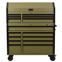 Husky Heavy Duty 52 In. W 15-Drawer Matte Army Green Rolling Tool Chest Combo -Husky Shop matte army green husky tool chest combos h52ch6tr9hdv4ar a0 1000