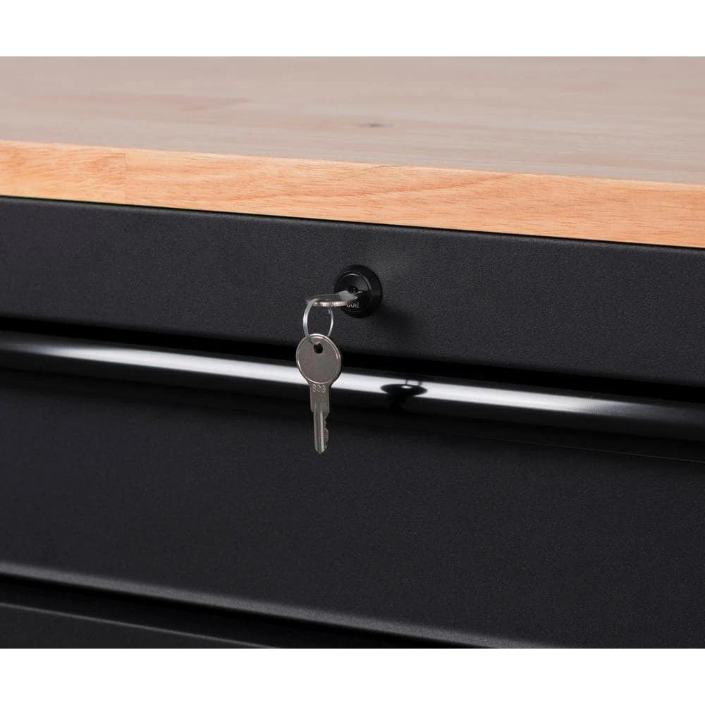 Husky 56 In. W X 27.6 In. D 10-Drawer Matte Black Heavy-Duty Mobile Workbench With Pegboard And Top Cabinets 7 Husky 56 In. W X 27.6 In. D 10-Drawer Matte Black Heavy-Duty Mobile Workbench With Pegboard And Top Cabinets - Image 7