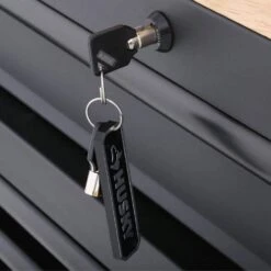 Husky 61 In. W X 26 In. D Heavy Duty 10-Drawer 1-Door Mobile Workbench With Hardwood Top, Pegboard And Shelf In Matte Black -Husky Shop matte black husky mobile workbenches hotc6110bb1m 77 1000