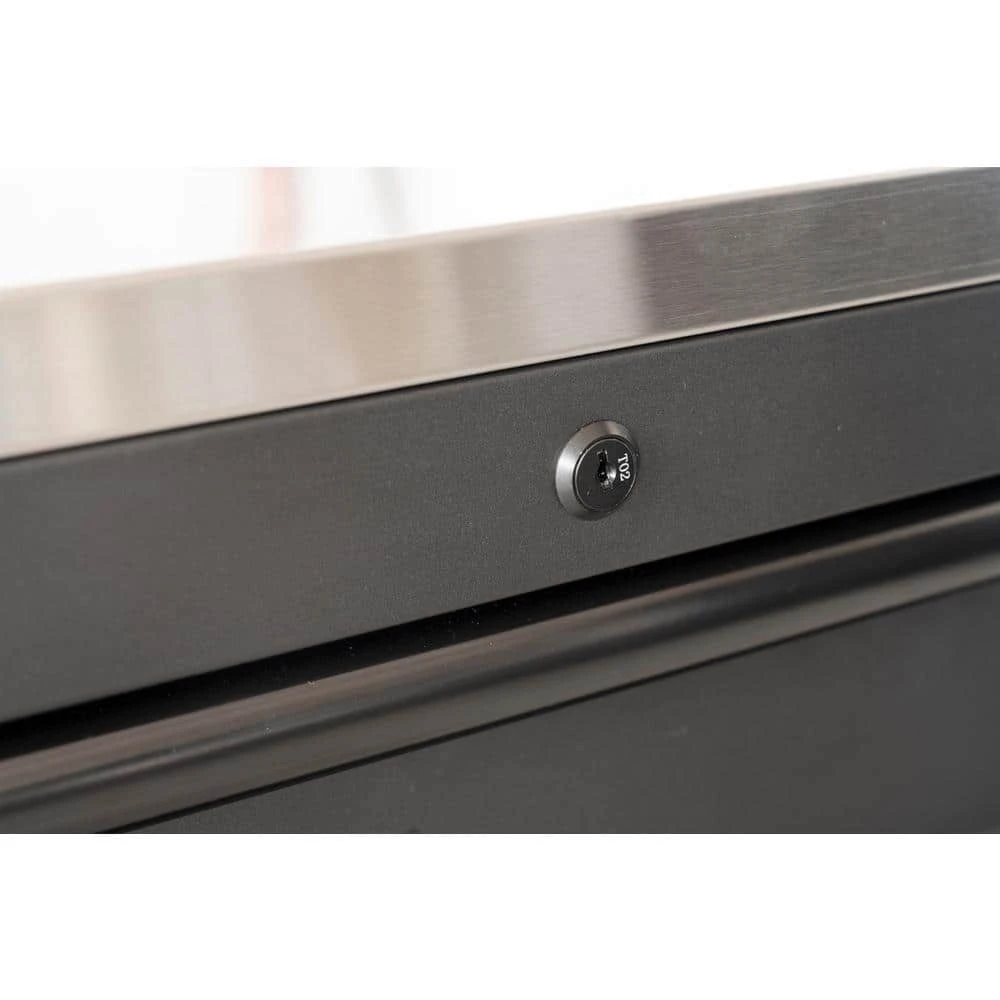 Husky Modular Tool Storage 62 In. W X 24 In. D Heavy Duty Matte Black Mobile Workbench Cabinet With Stainless Steel Top 13 Husky Modular Tool Storage 62 In. W X 24 In. D Heavy Duty Matte Black Mobile Workbench Cabinet With Stainless Steel Top - Image 13