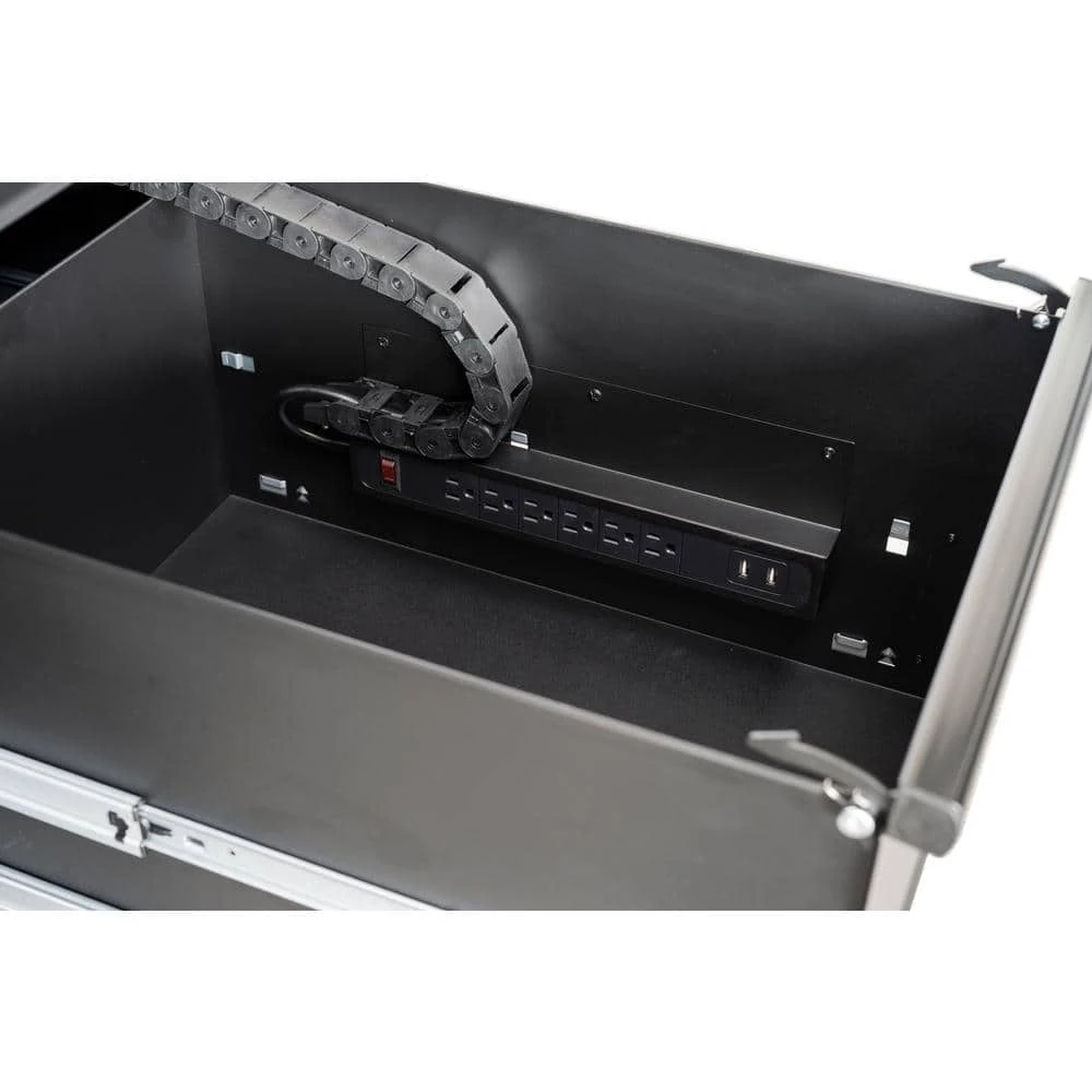 Husky Modular Tool Storage 62 In. W X 24 In. D Heavy Duty Matte Black Mobile Workbench Cabinet With Stainless Steel Top 11 Husky Modular Tool Storage 62 In. W X 24 In. D Heavy Duty Matte Black Mobile Workbench Cabinet With Stainless Steel Top - Image 11