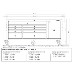 Husky 84 In. W X 24 In. D 9-Drawer Heavy-Duty Mobile Workbench With Stainless Steel Top In Matte Black 16 Husky 84 In. W X 24 In. D 9-Drawer Heavy-Duty Mobile Workbench With Stainless Steel Top In Matte Black -Husky Shop matte black husky mobile workbenches hotc8409bb1m 40 1000